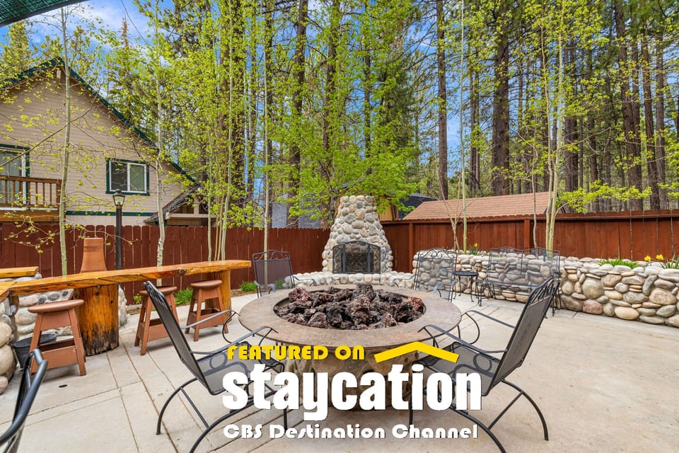 Relax around the oversized firepit