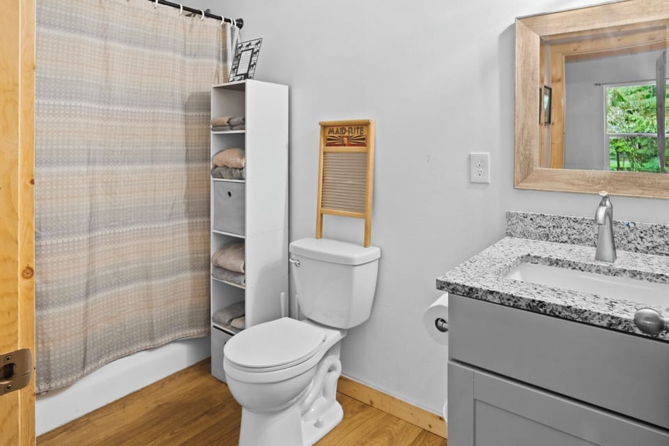 Relax in the main-floor bathroom with a bath/shower, essentials, and soft towels