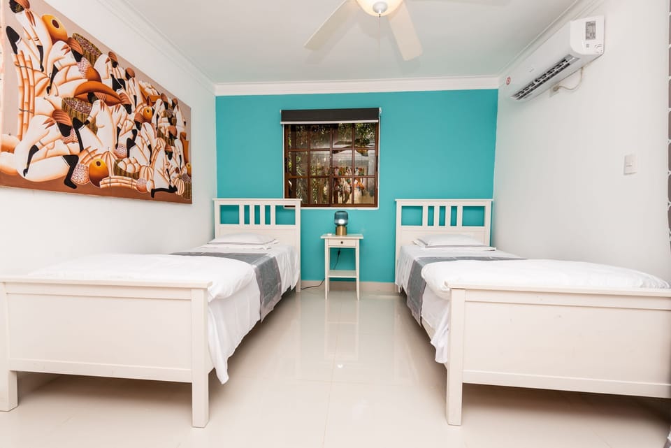 Spare bedroom w/two twin beds and closet