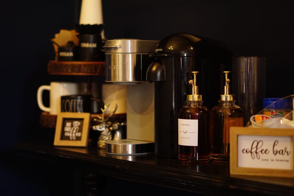 Enjoy the coffee bar in the morning or all day
