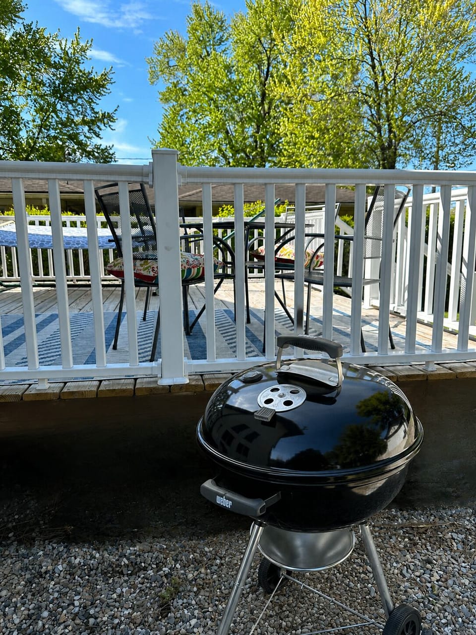 Flip some burgers on the outoor charcoal grill!