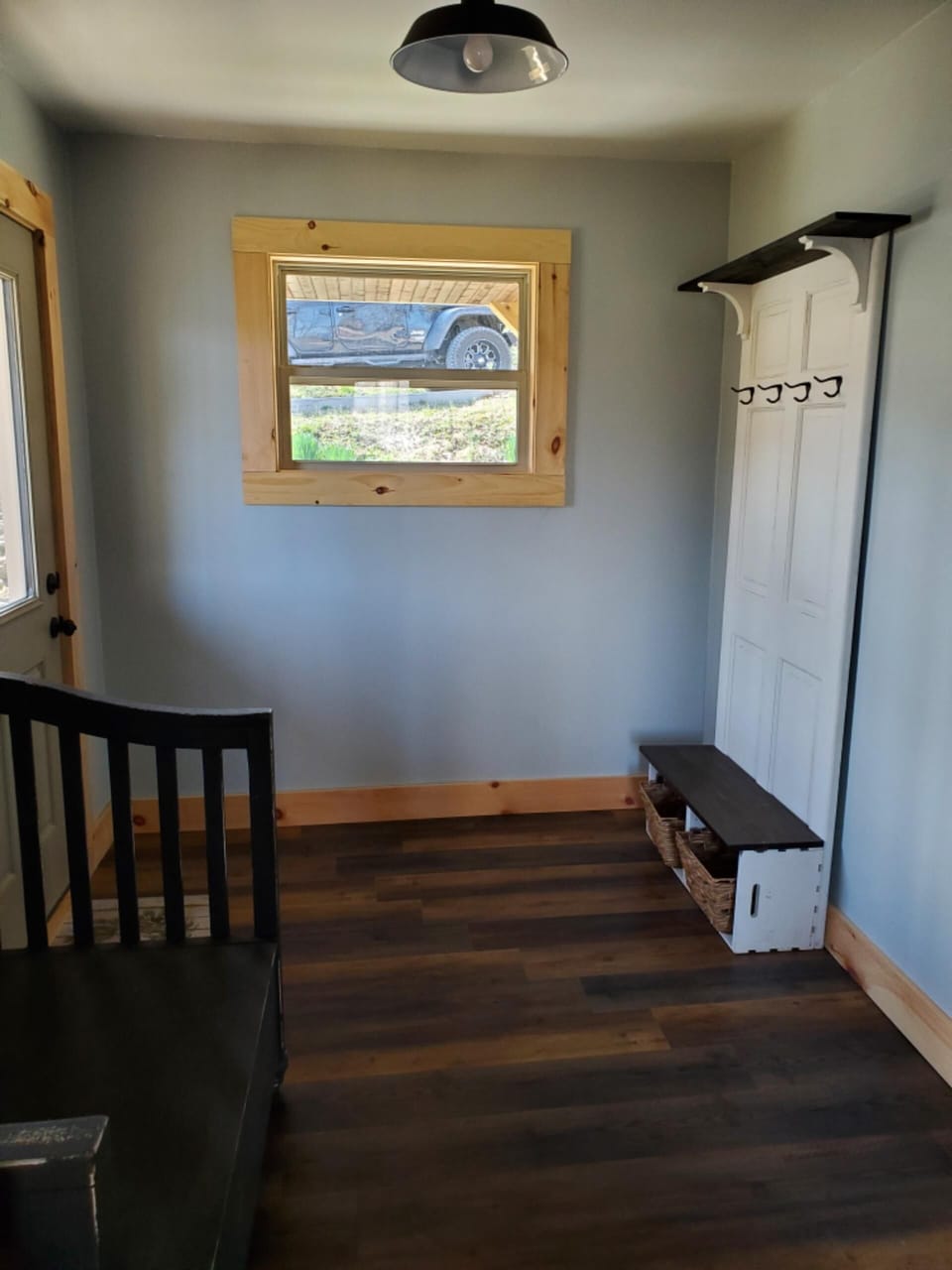 mudroom for coat and shoe storage 