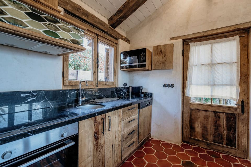 Villa Calla | Private kitchen | Espresso maker, coffee/tea maker, full-size fridge, microwave