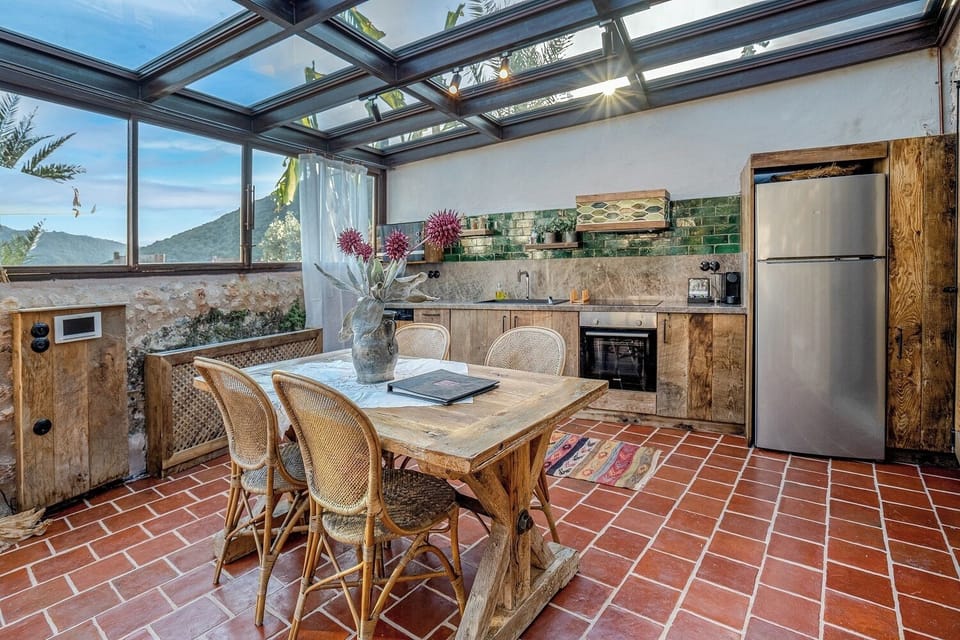 Villa Adonis | Private kitchen | Espresso maker, coffee/tea maker, full-size fridge, microwave