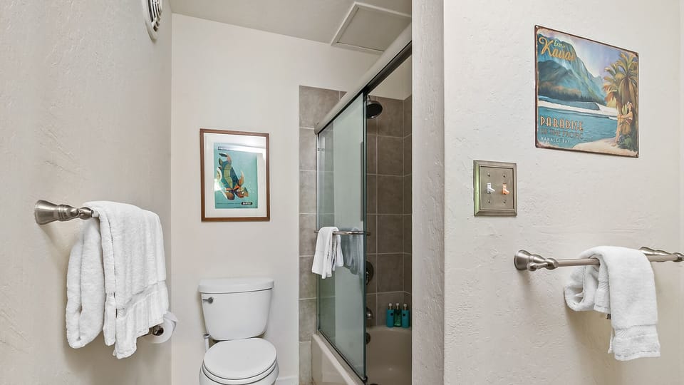 Poipu Crater Resort #13 - Second Guest Bath & Shower - Parrish Kauai