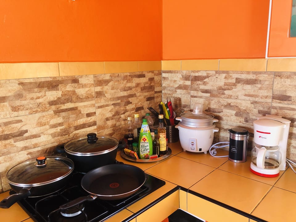 Family Apartment, 2 Bedrooms, Terrace, Garden Area | Private kitchenette | Full-size fridge, microwave, oven, stovetop