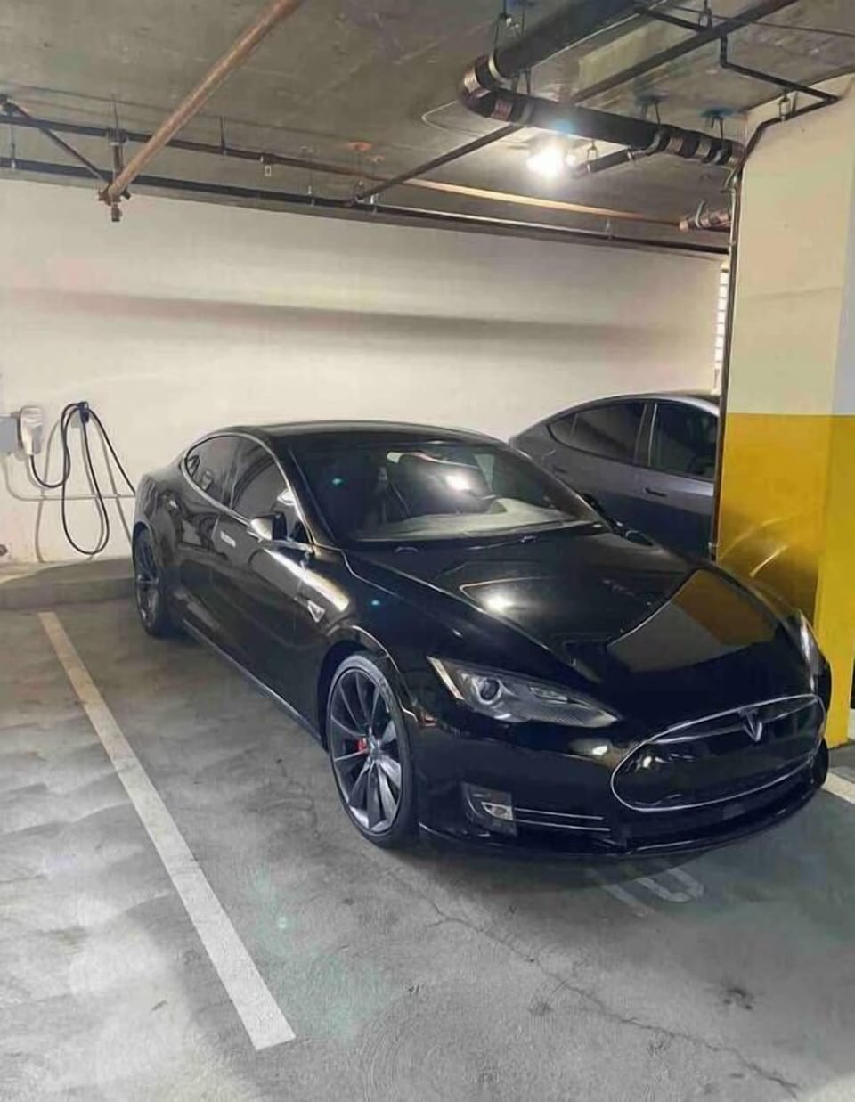 Tesla high powered wall chargers located in the secured parking garage. Please ask to see availability and usage rules if needed. 
