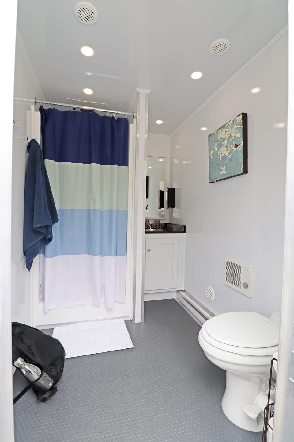 Shower, eco-friendly toiletries, hair dryer, towels