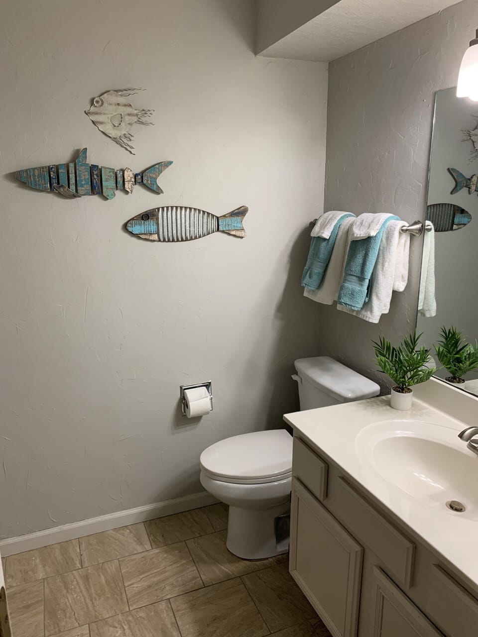 Bathroom adjoining to Bunk Bed Room; includes a shower