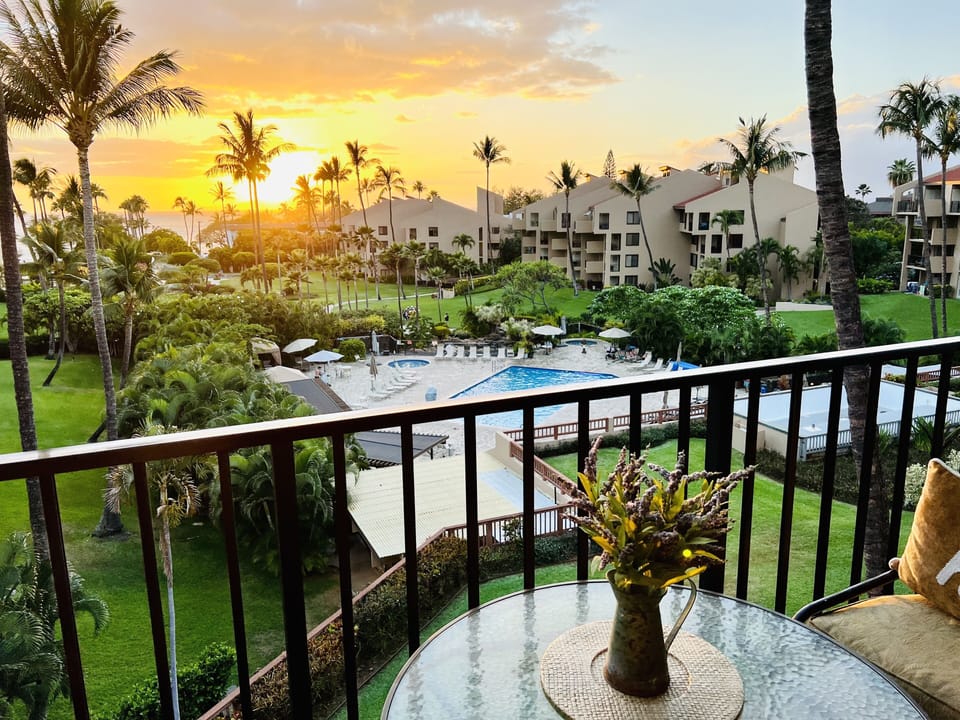 Sunset view from the private balcony/lanai