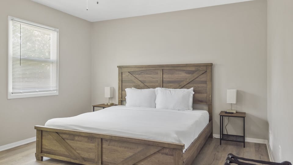 First bedroom has a king bed w/ a smart TV
