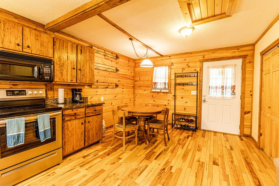 Front door and breakfast table