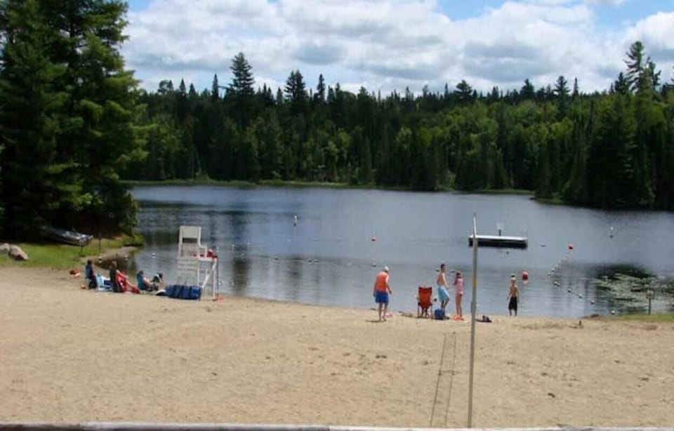 swimming at nearby town beach 