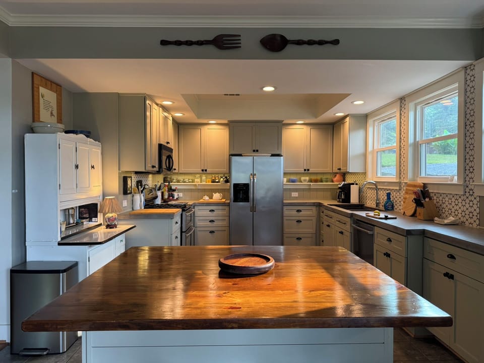 Large kitchen with plenty of gathering room.