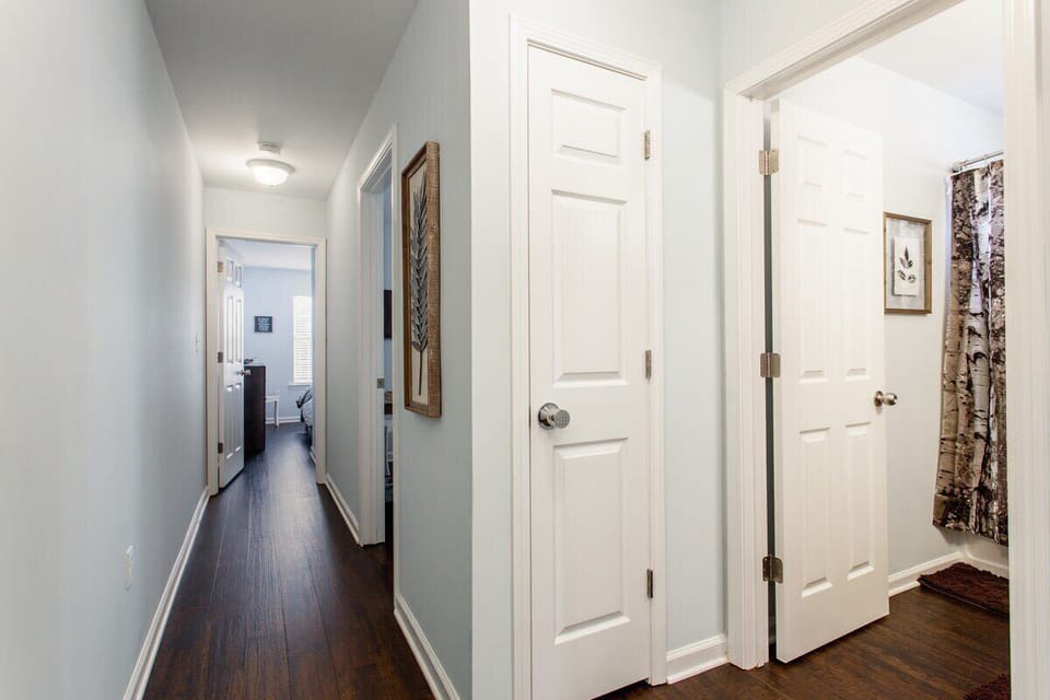 Upstairs hallway to back bedrooms