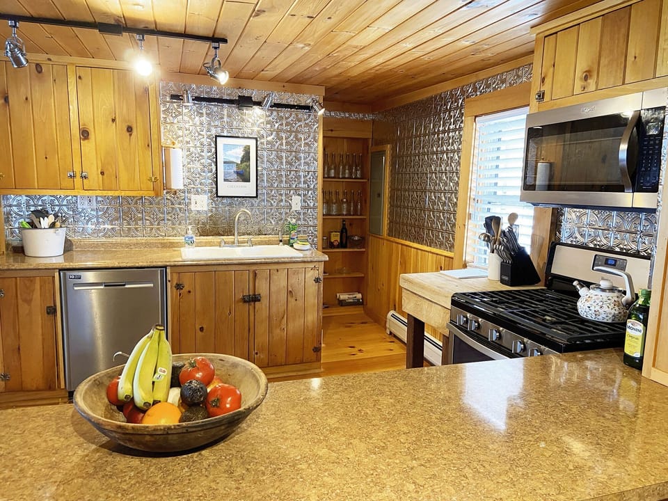 Bright and spacious kitchen with all the necessary small appliances