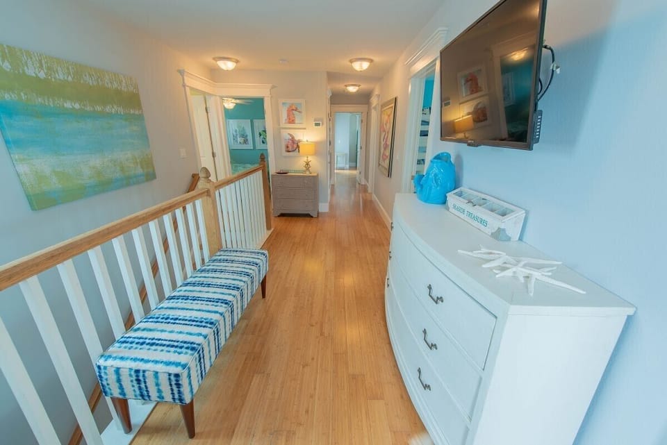 3rd level hallway at top of stairs