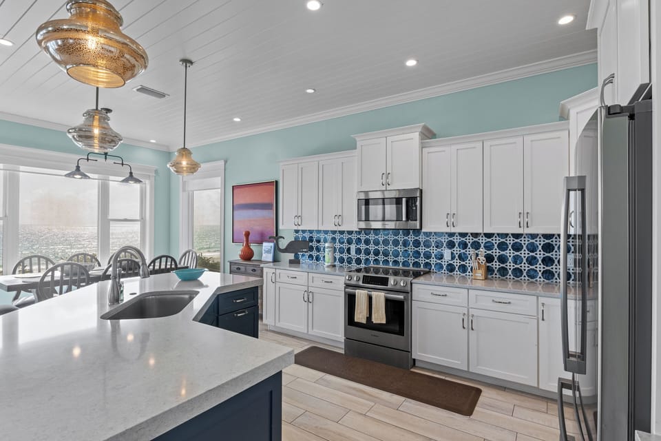 Summer sunset kitchen