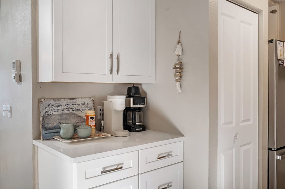 Coffee bar in newly remodeled kitchen