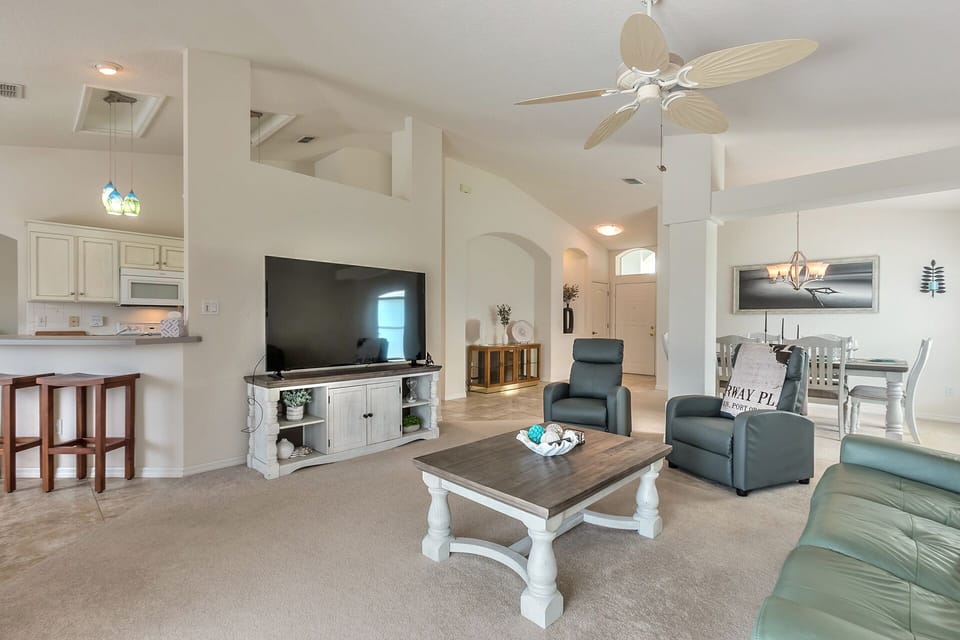 Breakfast bar off the living room.