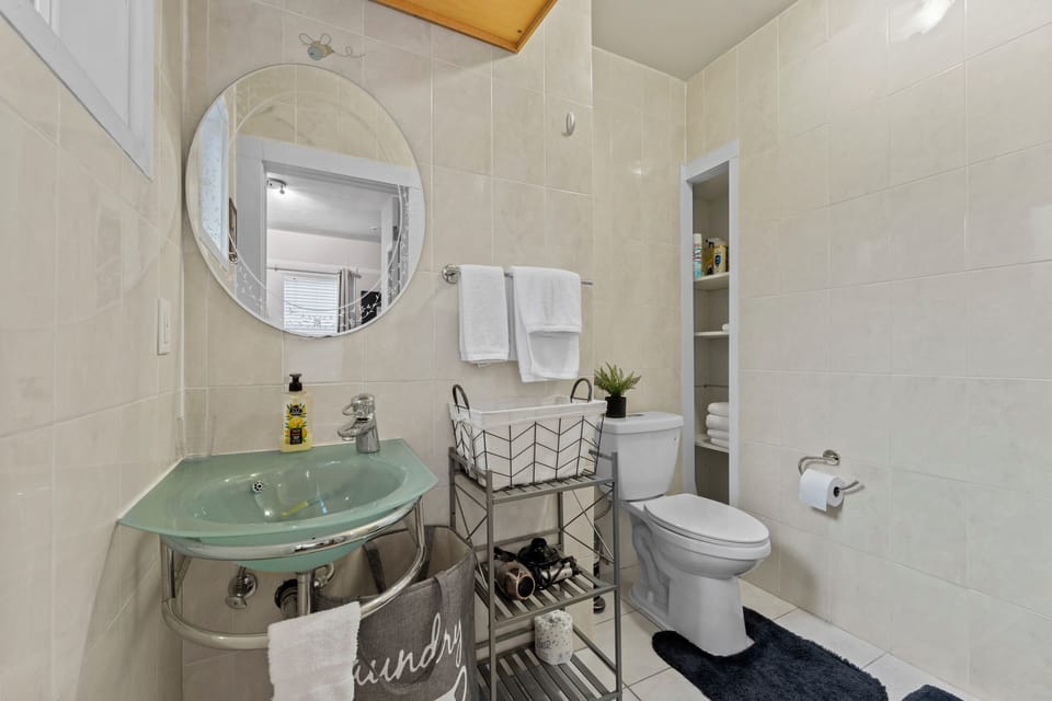 A well-arranged bathroom view, creating the perfect space for relaxation.