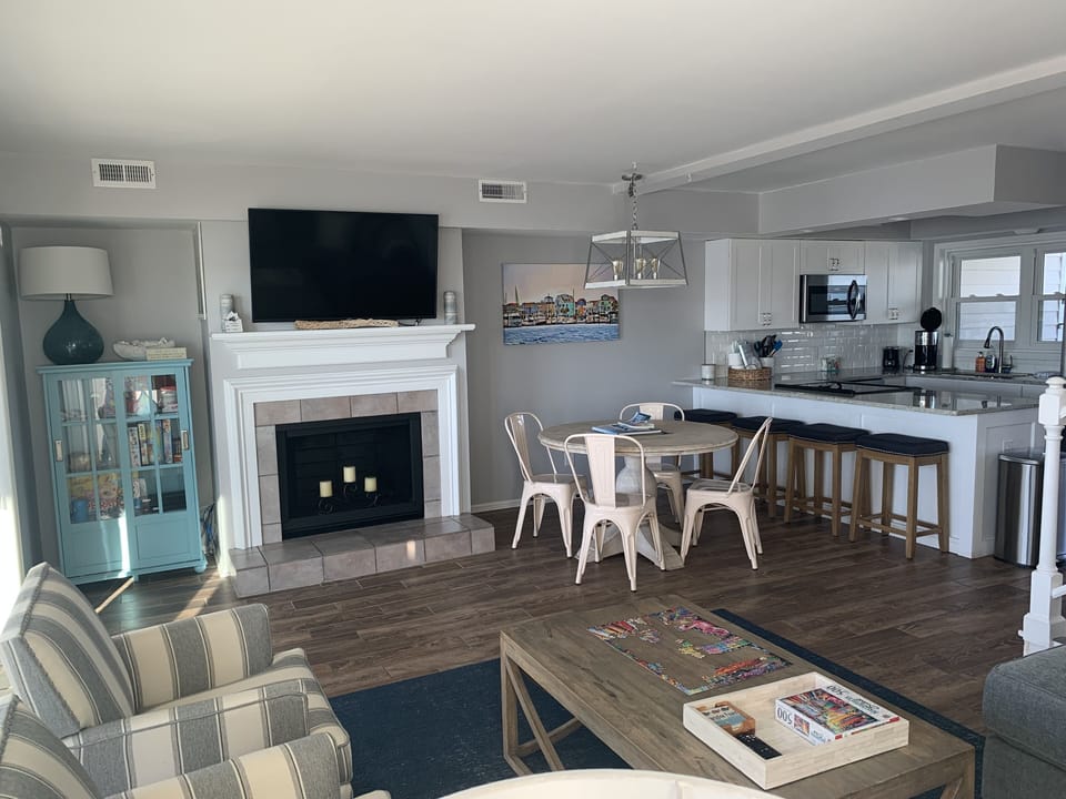 Living room/TV area.  (Fireplace is non-working).  