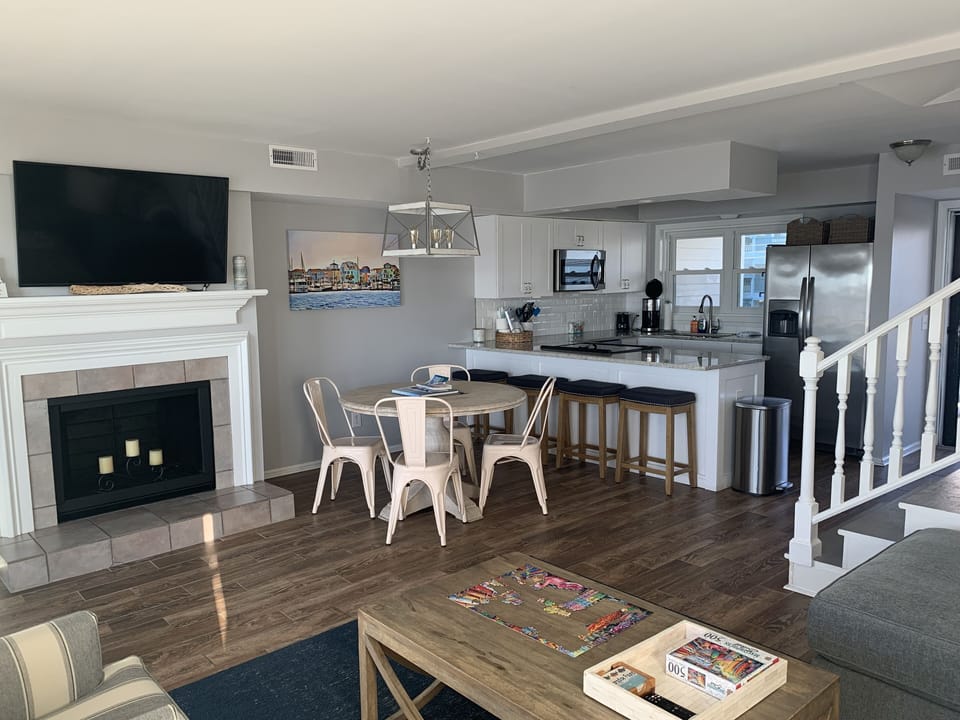 Dining area and kitchen.