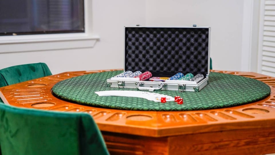 Play a game of poker at our poker table with your friends and family! 