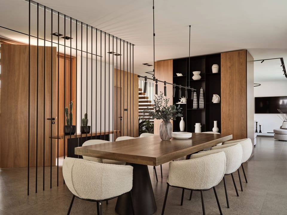 A curated dining room, designed for loved ones to gather and dine.