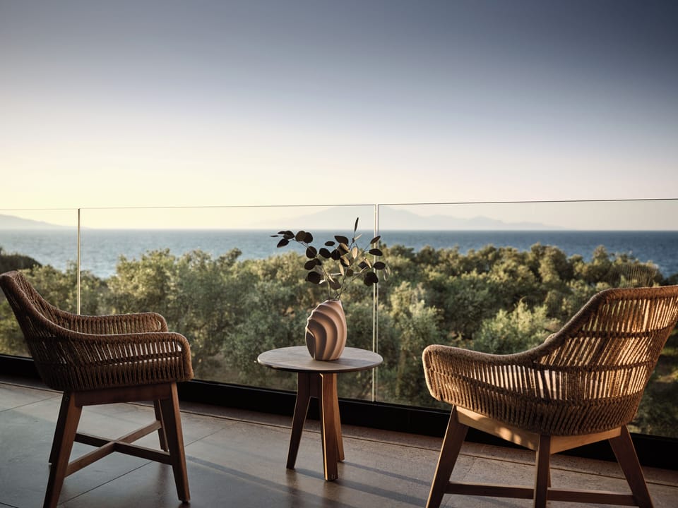 Outdoor lounge settings with impeccable views.
