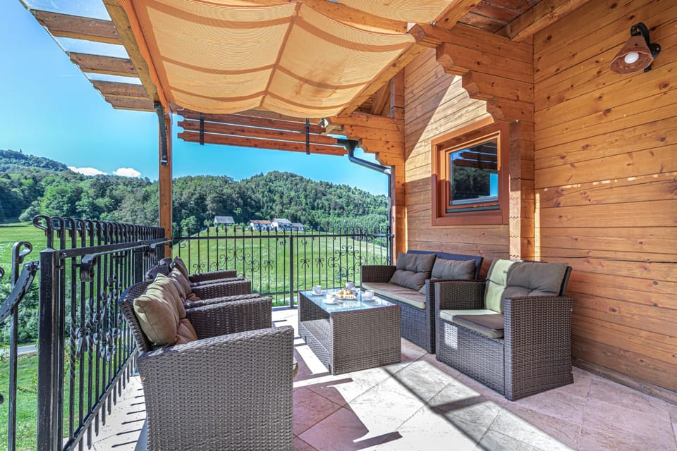 Family Chalet, 2 Bedrooms, Balcony, Mountainside (House of Nature Glamping & Sauna) | Terrace/patio