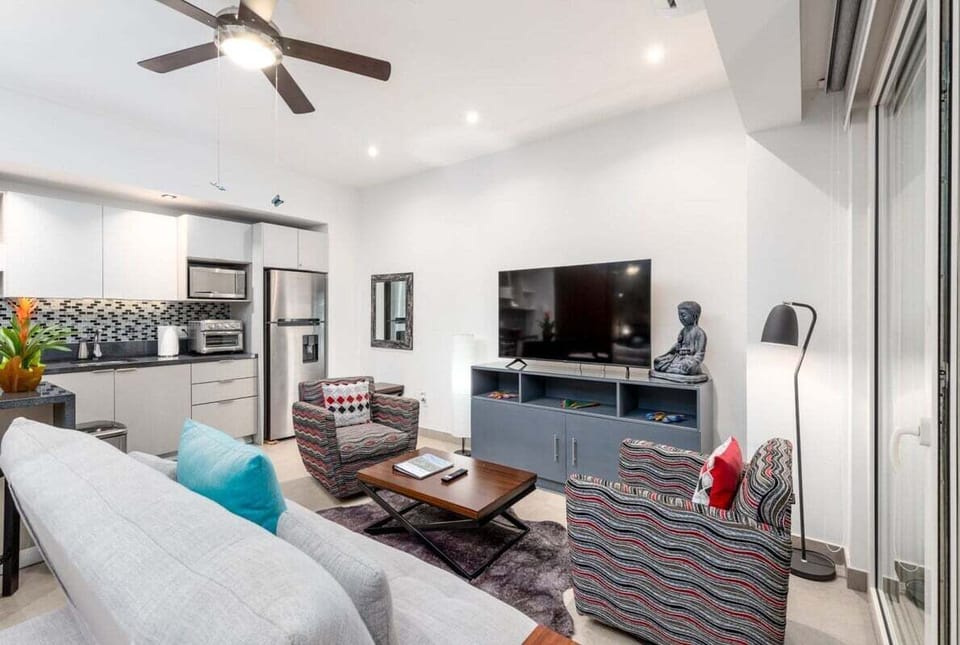 Living Room with Flatscreen Smart TV