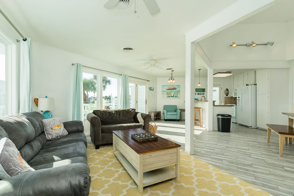 Relax on the comfortable couches