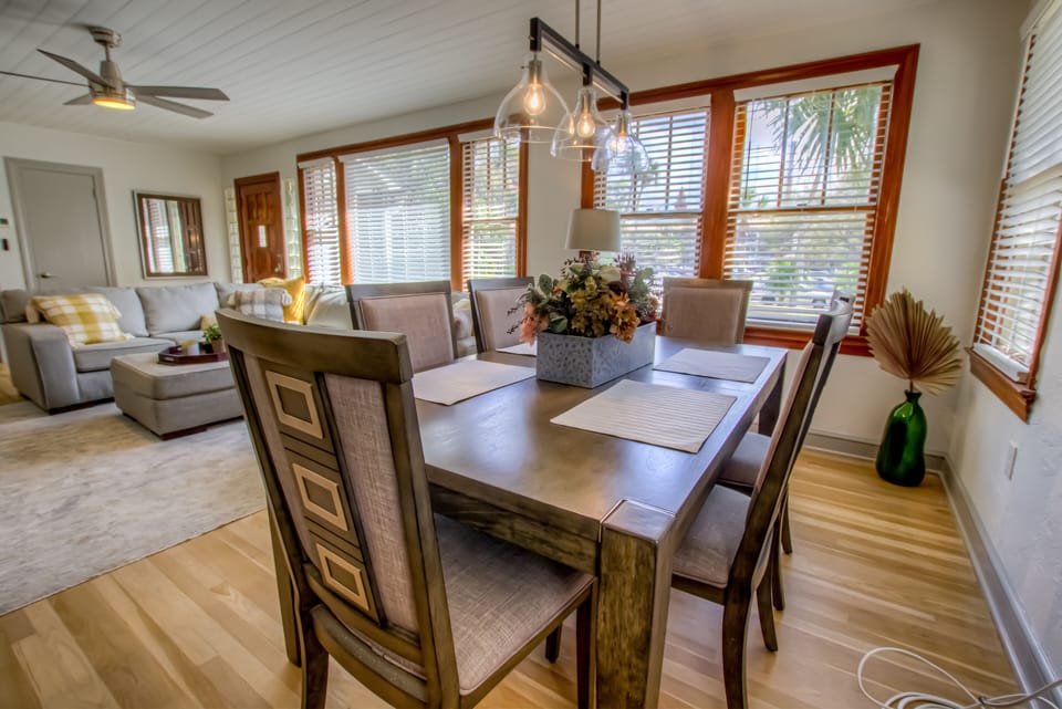 Dining area with seating for six