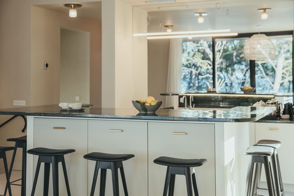 Luxury Villa | Private kitchen | Espresso maker, electric kettle, highchair, reusable coffee/tea filters