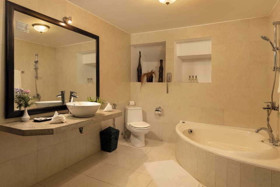 Villa Room | Bathroom | Rainfall showerhead, free toiletries, hair dryer, bathrobes
