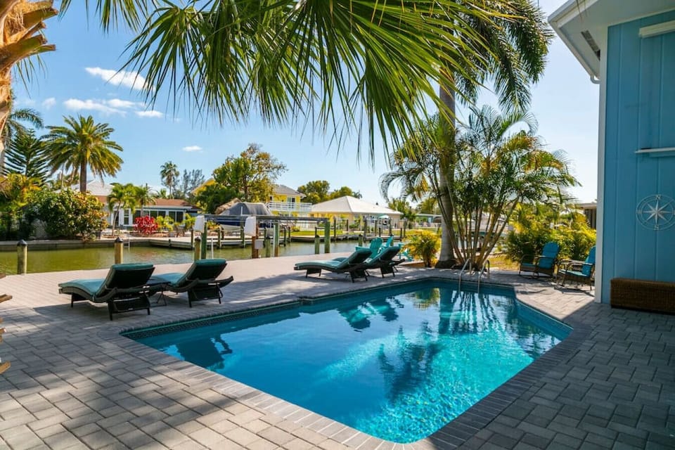 Beautiful heated pool with large deck area.