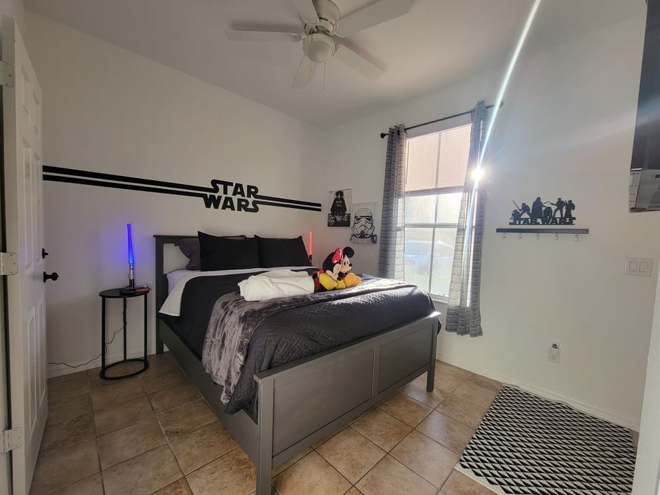 Star Wars Room - pillow-top queen bed, first floor.