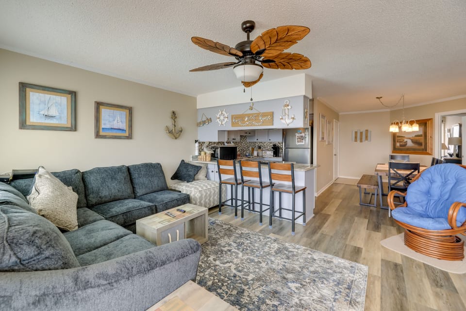 Living Room | Single-Story Unit | Access to Private Balcony | Central A/C