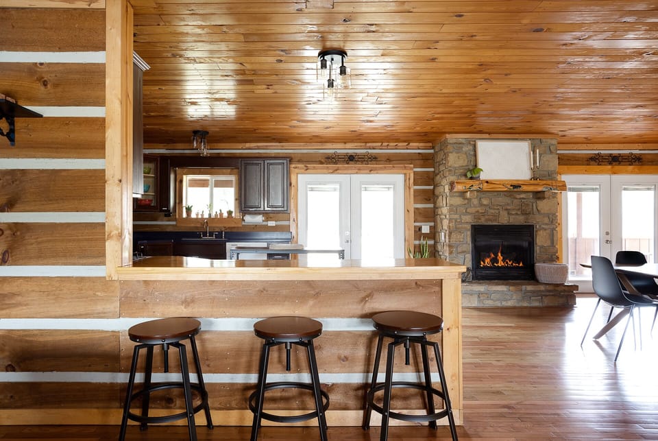 Enjoy morning breakfast while looking through the french doors into the backyard