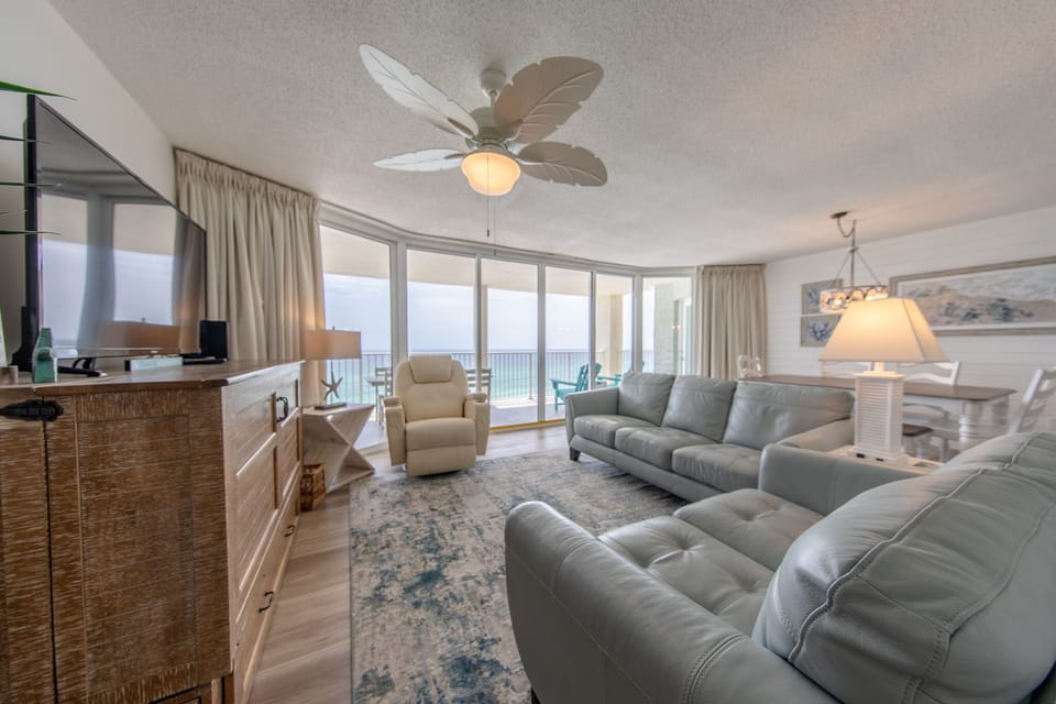 Gulf front living room.