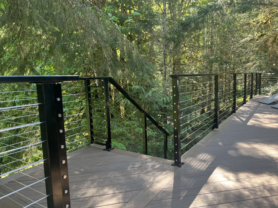 Stairs down to private community trails