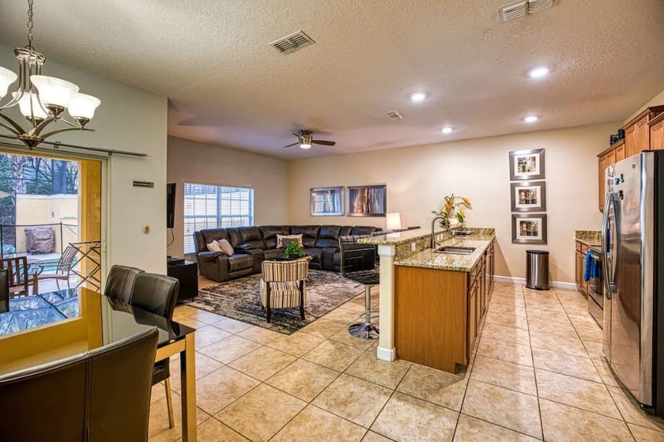 Living room and kitchen