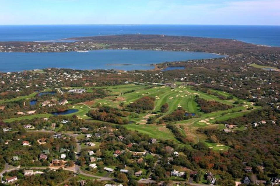 Aerial View of Montauk Downs & Lake Montauk Neighborhoods 