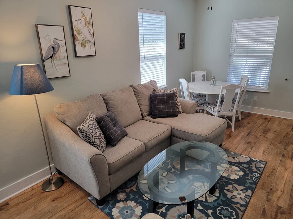 Living room and dining area