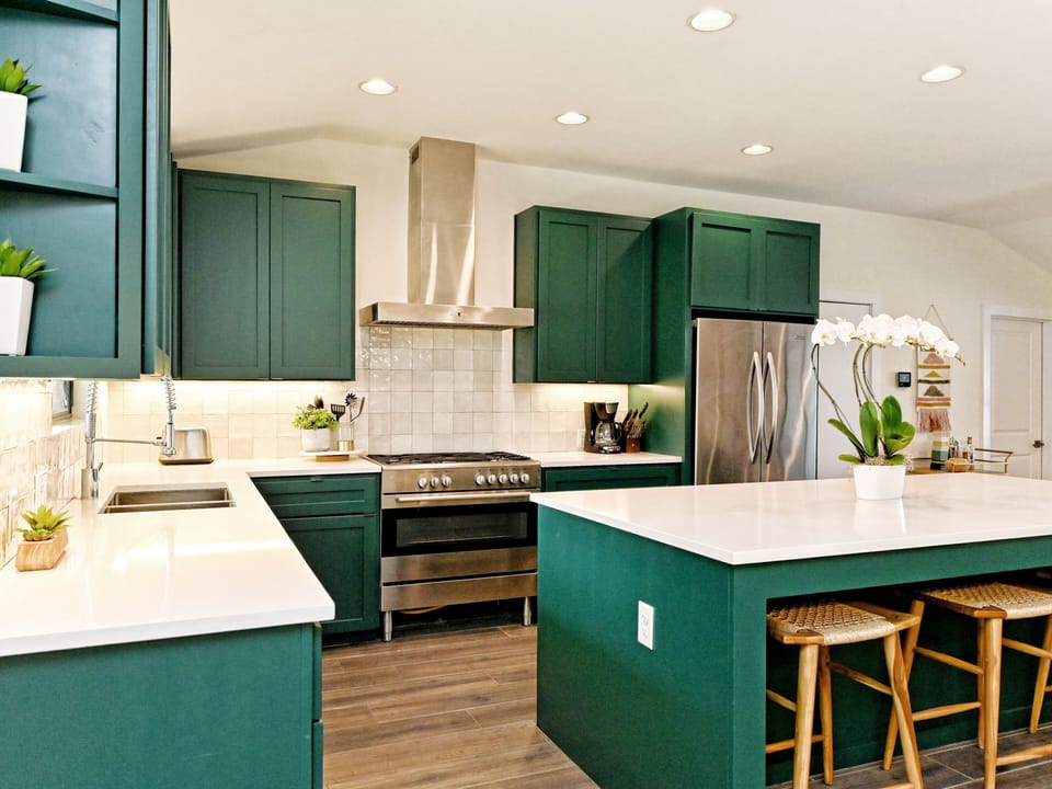 Beautiful renovated kitchen with stainless steel appliances. 