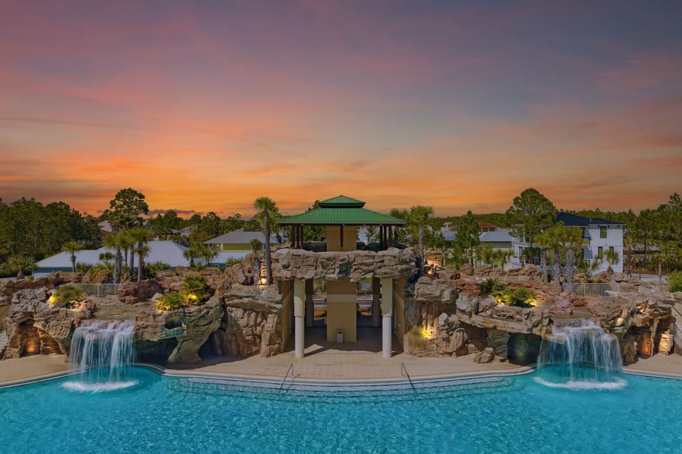 5 min walk to a huge resort-style community pool with waterfalls & fountains.