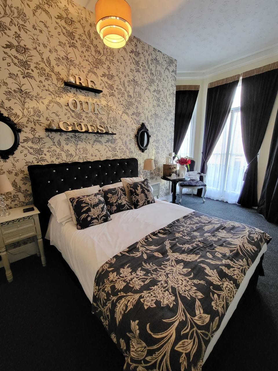 Blackout drapes, iron/ironing board, free WiFi, bed sheets