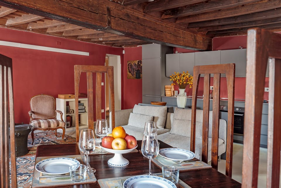 The living room dining area