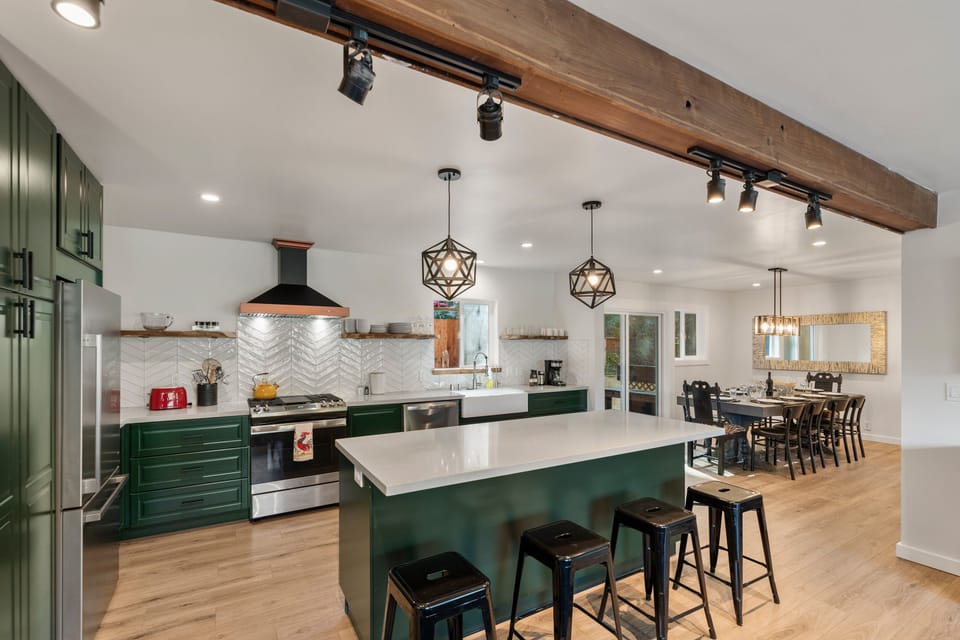 New stainless steel appliances.